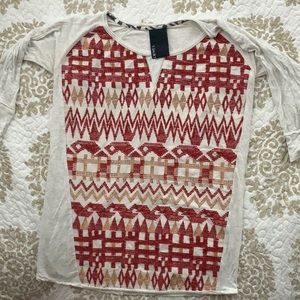 Anthropologie Embroidered T-Shirt Small